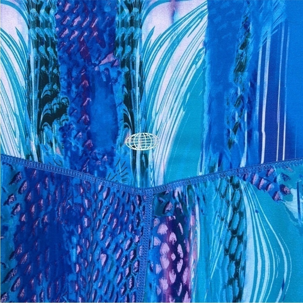 Reel Legends Keep It Cool Blue Coastal Print Athletic Leggings L - Picture 4 of 8